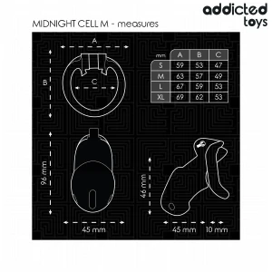 ADDICTED TOYS LOCKED - MINDNIGHT CELL PENISKÃFIG 4.2 CM GRÃSSE M